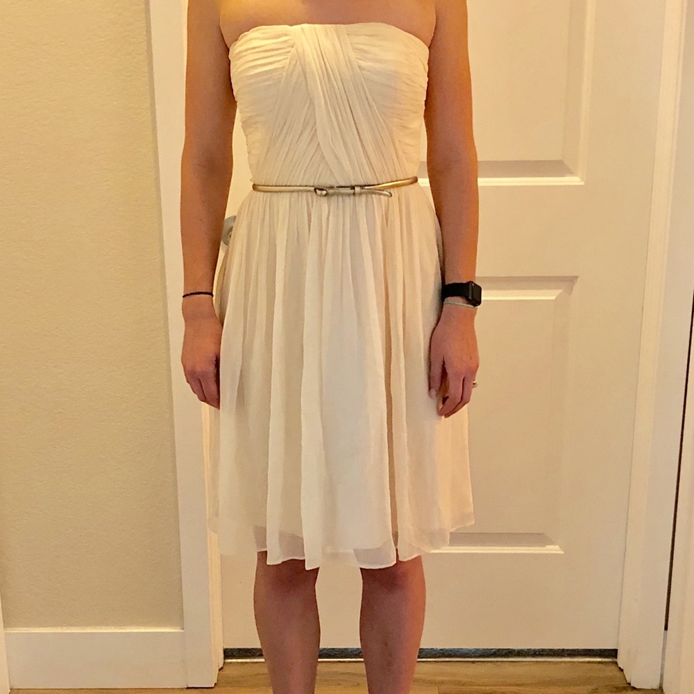 Donna Morgan Strapless Dress with Gold Belt